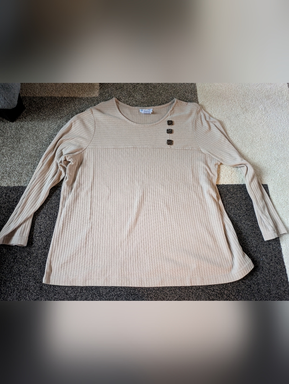 Beige Blair Long Sleeve Top